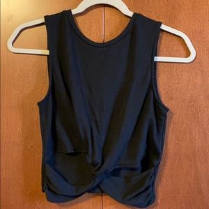 Black cropped tank top